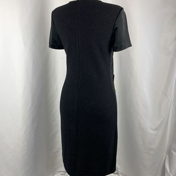 St. John Black Sparkly Top Knit Midi Dress - Picture 3 of 5